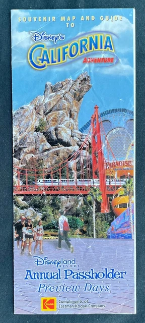 DISNEY&rsquo;S CALIFORNIA ADVENTURE 1999 Brochure MAP & GUIDE Introducing