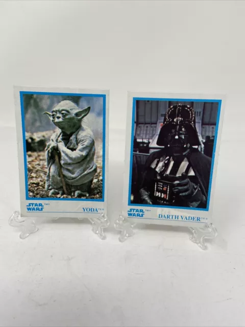 Star Wars 1984 Kelloggs Yoda & Darth Vadar Sticker Cards #6 & #8