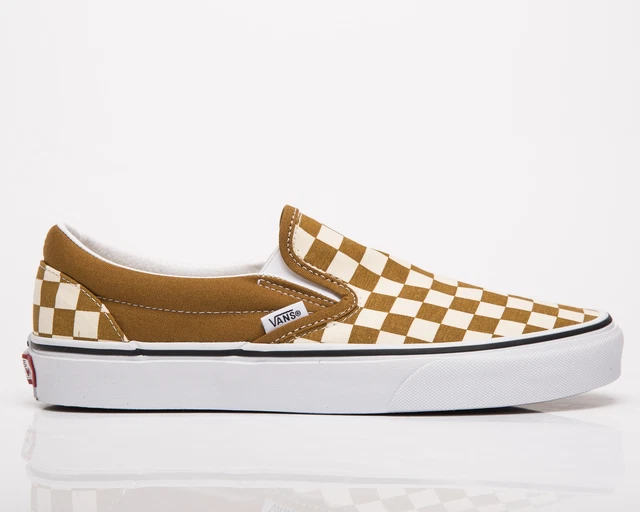 VANS Classic Slip-On Unisexe Homme Femmes Doré Marron Blanc Skate Baskets Shoe