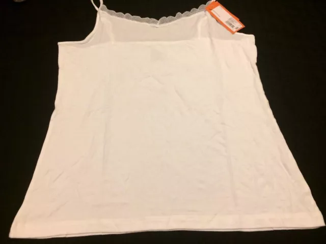 B6 NEW Gillian O'Malley Women's SLEEP Cami Tank Top WHITE SOFT SLEEPWEAR XXL 2X