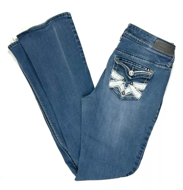 HYDRAULIC Womens Stretch "Lola Curvy" Bootcut Flare Blue Jeans Sz 5/6 (28"x31")