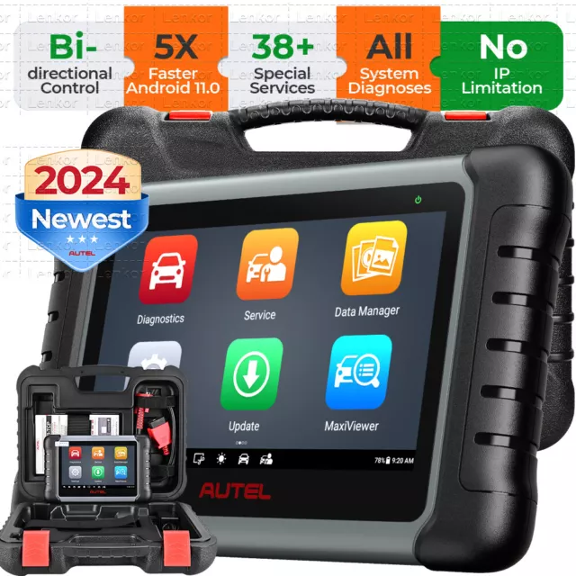 2024 AUTEL MaxiCOM MK808S Strumento Diagnostica OBD Tutti Sistemi 40+ Servizi IT