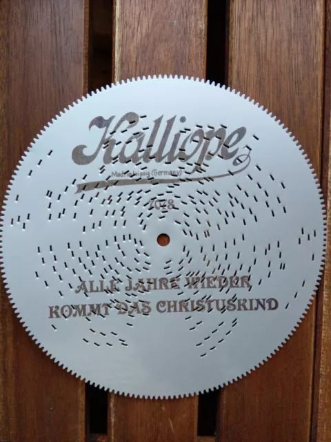 Lochplatte "Alle Jahre wieder " Gloriosa Kalliope 19,5cm Platte disc 7 5/8"