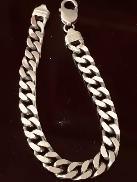 Chunky Mens Solid Sterling 925 Silver Heavy Wide Thick Curb Chain, Bracelet