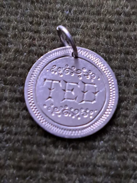 Antique Victorian Silver Lucky Love Token Threepenny Coin - Ted