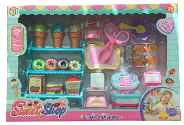 Kids Sweet Shop Role Play Pretend Sweet Shop Toy Playset  (13181)