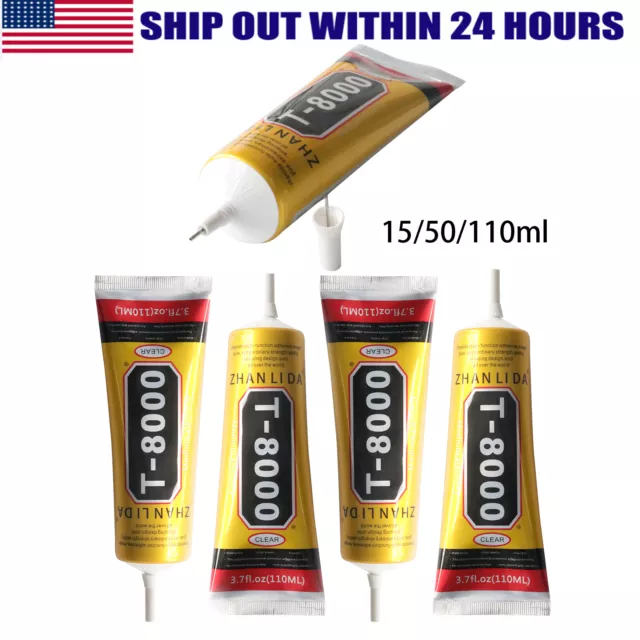 15/50/110ml T8000 Glue Needle Point Drill Phone Screen Repair Glass Jewelry Glue