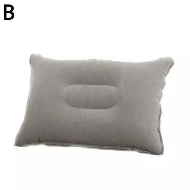 Inflatable PVC And Nylon Pillow Soft Blow up Sleep Cushion Camping.7 G0P1