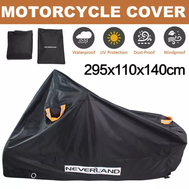 Heavy Duty Waterproof XXX-Large Bike Motorcycle Cover Rain Snow UV Resistant Sun