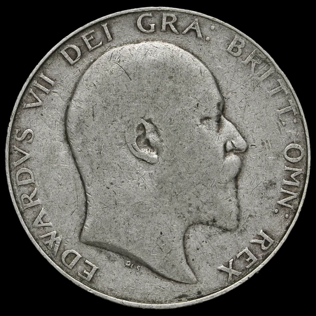 1908 Edward VII Silver Half Crown, Fine