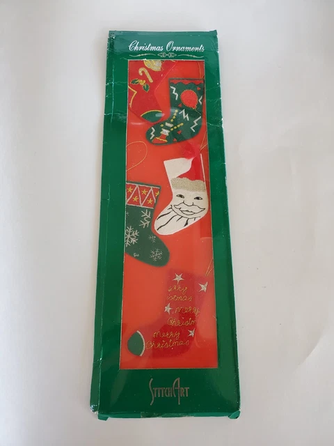 Medias de Navidad colgantes de hierro bordado de colección para Santa