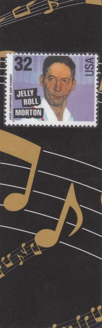 Jelly Roll Martin - Jazz Musician - US Postage,  laminated bookmark