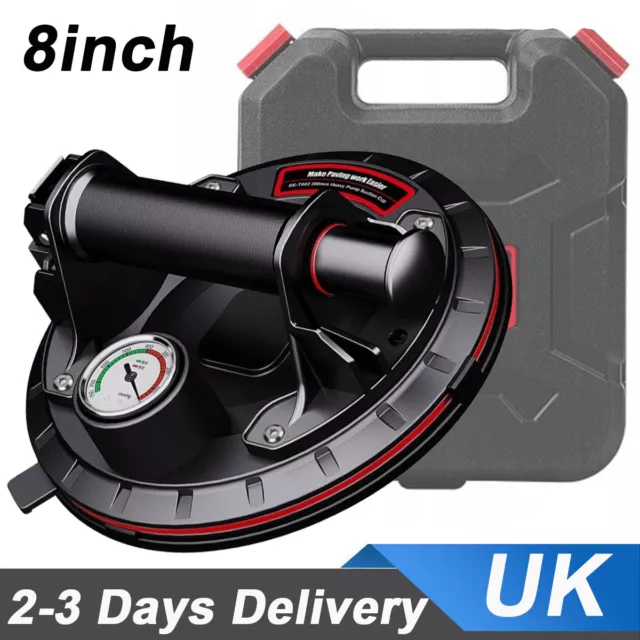 8'' 300kg Vacuum Suction Cup Glass Lifter Granite Sucker Heavy Duty Pump Lift UK