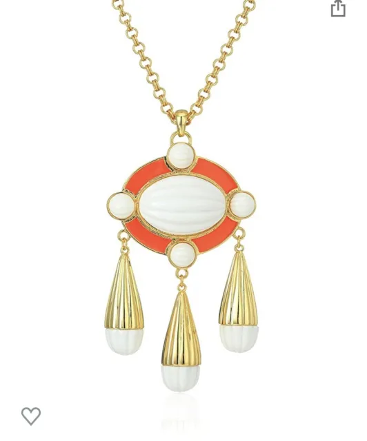 $158 Trina Turk Cabochon Pendant necklace Palm Spring necklace  A314-1
