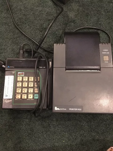 Verifone Tranz 330 Credit Card Processing Terminal W/ 900 Printer with cords Verifone Tranz 330 Credit Card Processing Terminal W/ 900 Printer with cords