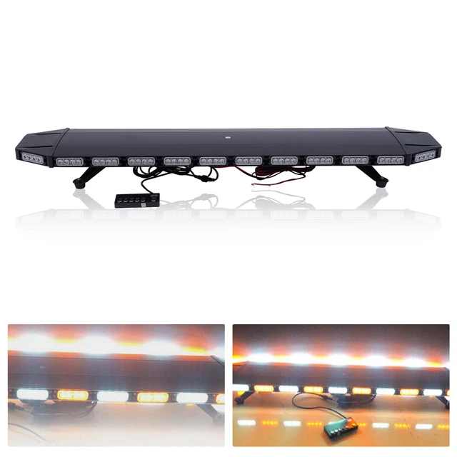 Barre Lumineuse LED Ambre 75,5 Cm – 56 LED, IP65, 15 Modes Clignotants | Pour Véhicules D'urgence, Construction, Sécurité - 2