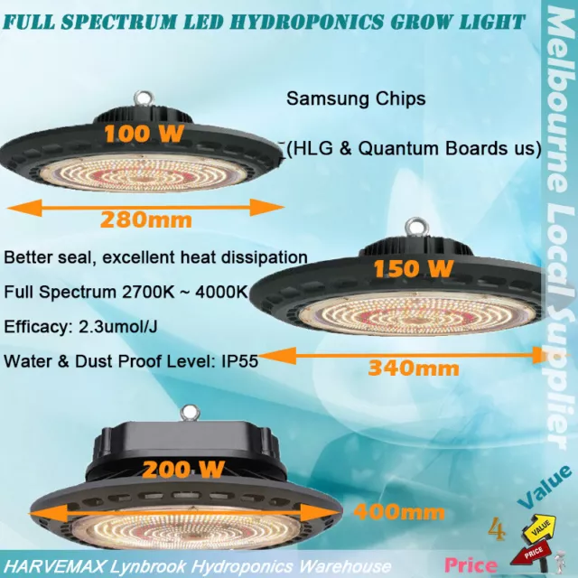 Full Spectrum LED Hydroponics Grow Light HLG Quantum Board Samsung 100W To 500W