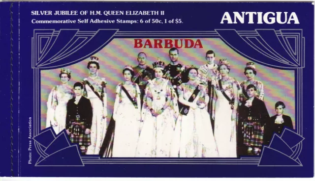 QEII 1977 Silver Jubilee MNH Stamp Booklet Self-Adhesive BARBUDA ON ANTIGUA