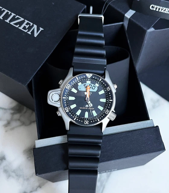 CITIZEN PROMASTER AQUALAND Brand New in Box! Black/silver mens divers