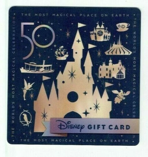 WALT DISNEY WORLD 50th ANNIVERSARY CELEBRATION 4 PARK GIFT CARD ZERO BALANCE #1