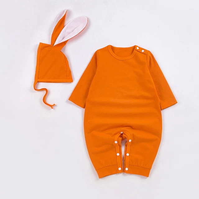 2PCS Infant Baby Boys Girls Jumpsuit Hat Outfits Kids Easter Bodysuit Costumes 3