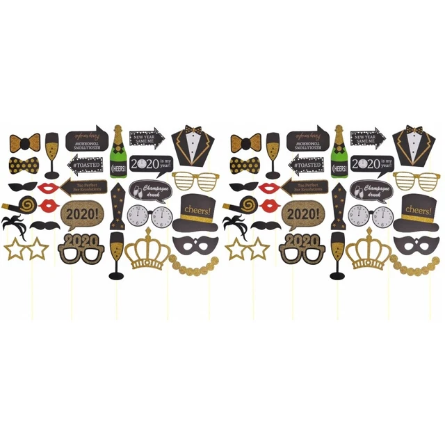 54 Pcs M Bambou La Mariée Accessoires De Photomaton Du Nouvel An 2020