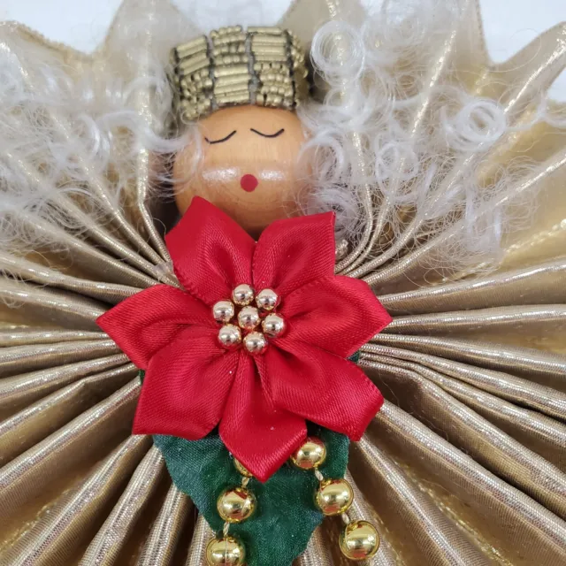 Bavarian Baroque Handmade Christmas Angel Ornament Traditional Craft Gold Lace 2