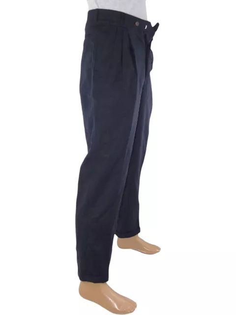 Marzotto Pantalone Da Uomo Classico Elegante Blu Affusolato In Lana Taglia It 46 2