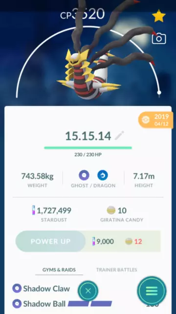 Shiny Giratina, Level 40 ✨ Pokemon Trade Go