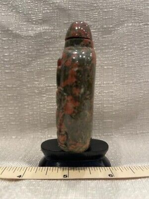 Chinese Hand Carved Red Unakite Snuff Bottle Natural Original Color # 12 3