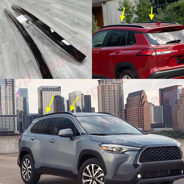 GLOSSY BLACK ROOF Rack For Toyota Corolla Cross 202223 Luggage Rails