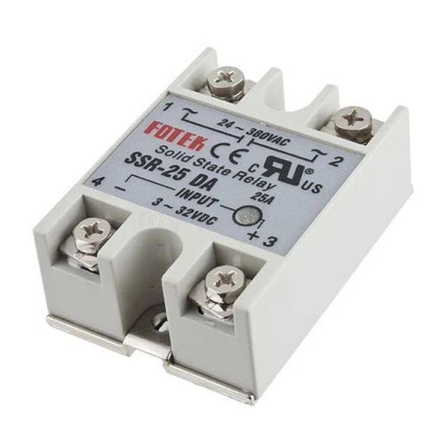 AC 24V-380V SSR-25DA Solid State Relay Module 25A 250V 3-32V DC Input ...