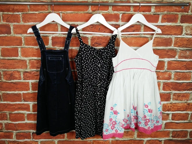 Girls Bundle Age 9-10 Years Next Pumpkin Patch Dress Pinafire Denim Floral 140Cm