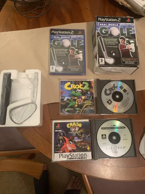 playstation bundle job lot, Real Golf Ps2, Ps1 X 2, Gobbo  & Crash Games