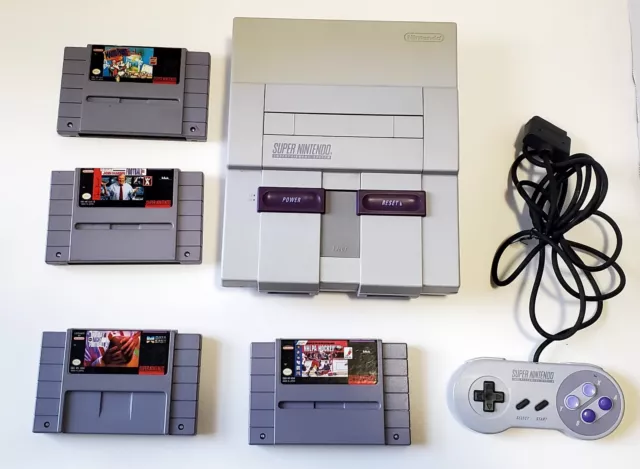 Paquete de consola, controlador y juegos Super Nintendo SNES. Todo probado