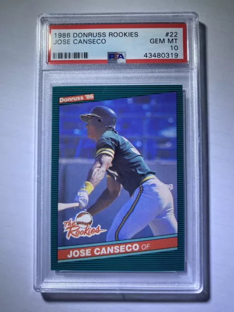 1986 Donruss Rookie #22 JOSE CANSECO RC The Rookies PSA 10 GEM MINT Oakland A's