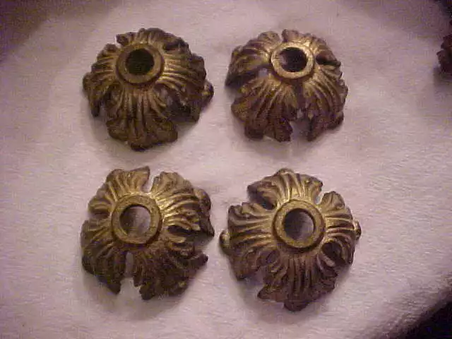 4 New Rough Cast Brass Lamp Light Fixture Parts