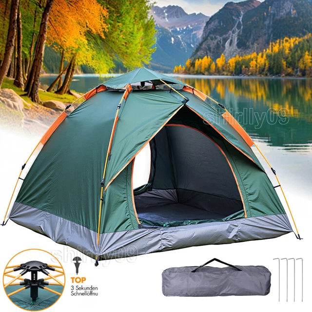 CAMPINGZELT POP UP Wurfzelt 3-4 Personen Zelt Camping Wasserdicht