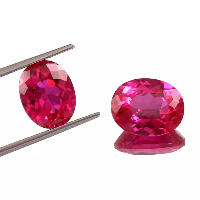 AAA Natural Ceylon Pink Sapphire Loose Oval Gemstone Cut Pair 5.85 CT 8.50x7 MM