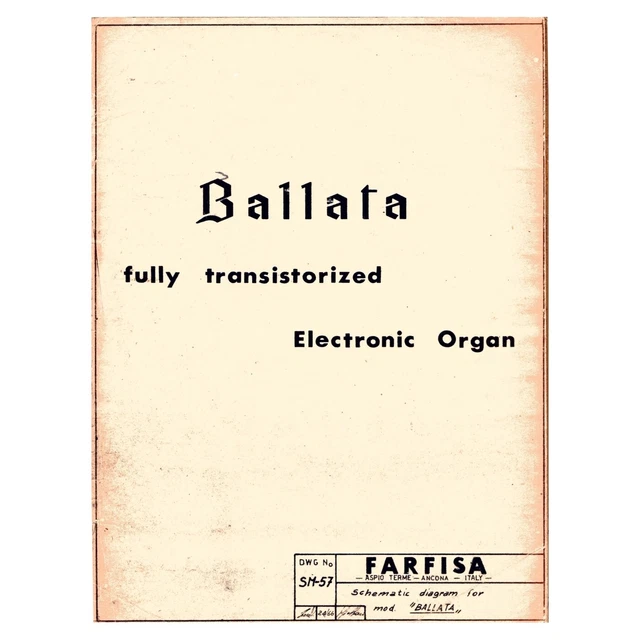 FARFISA CH32 SERVICE Manual Schematic Diagrams Schaltplan Schema CH-32