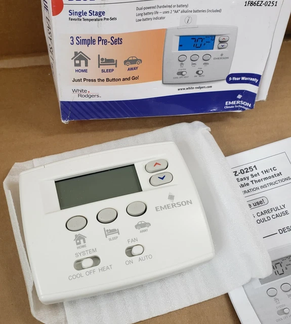 EMERSON BLUE EASY Set NonProgrammable Thermostat Model 1F86EZ0251 £18