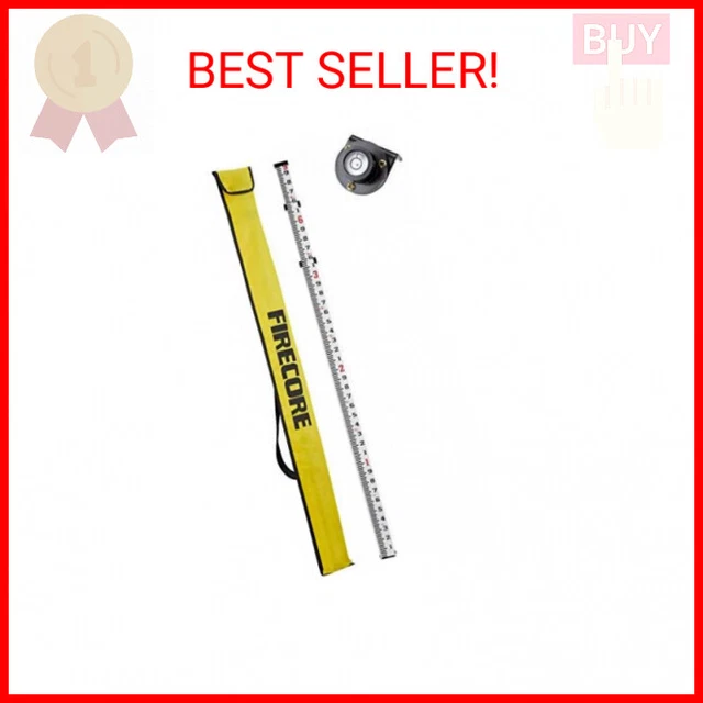 Firecore 9-Foot Aluminum Grade Rod - 10ths, 3 Sections Telescopic with Bubble Le