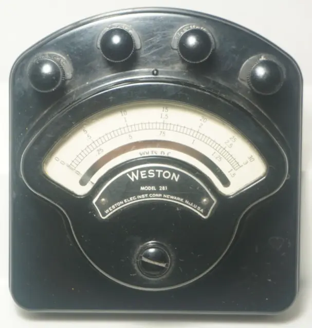 Vintage Weston Electrical Instruments Co Small DC 30 Voltage Amp Meter #281 #2