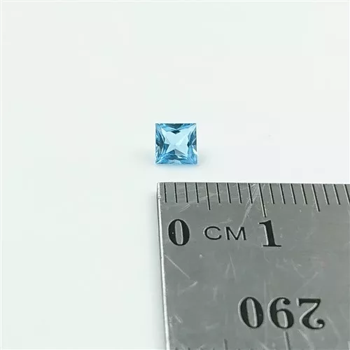 NATURAL TOPAZ – 4.00mm Princess Cut Square Medium Blue Topaz Loose Gemstone