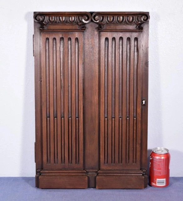 French Antique Panel/Door with Greek Ionic Columns in Walnut Wood Salvage