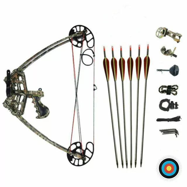 JX 50lb Camo Left & Right Hand Magnesium Alloy Triangle Compound Bow Archery