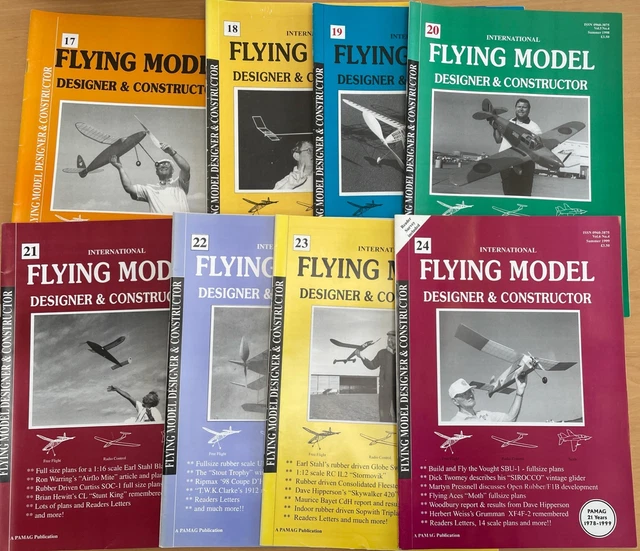 FLYING MODEL DESIGNER and Constructor Magazines x 8 - Numbers 17-24 ...