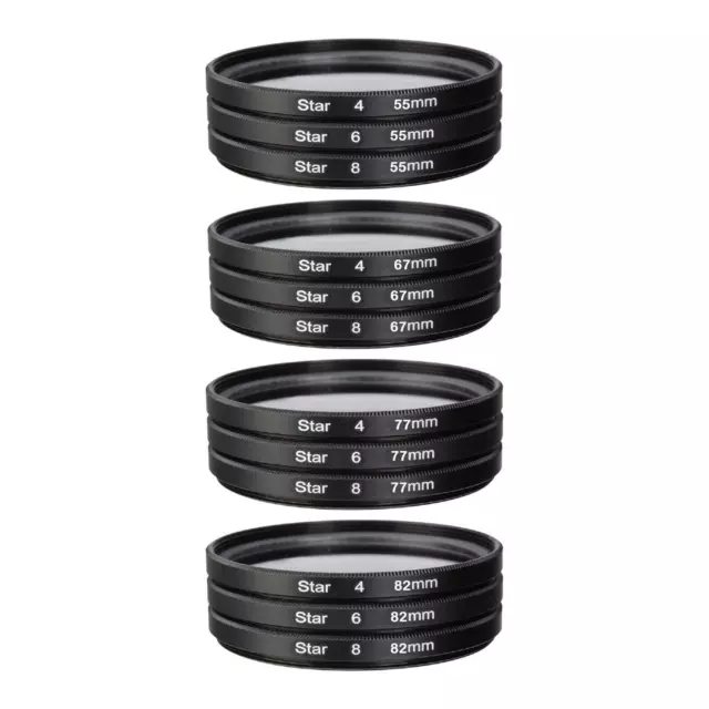 3Pcs DSLR Camera filter, Starburst Twinkle Lens Lens 4 6 8 Points star Effects