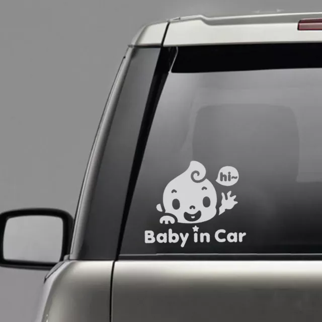 PET Chic "Baby In Car" Waving Safety Sign Baby On Board Cute Decal Car Sticker