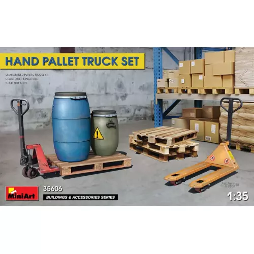 HAND PALLET TRUCK SET KIT 1:35 Miniart Kit Diorami Die Cast Modellino